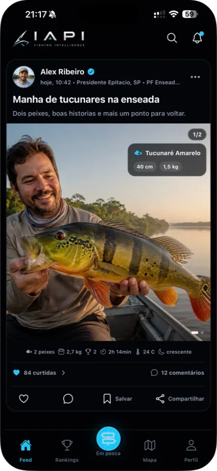 Feed real do IAPI com uma pescaria publicada